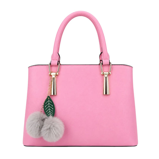 Zorra Blossom Charm Structured Leather Handbag for Women - Pink