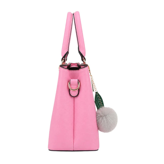 Zorra Blossom Charm Structured Leather Handbag for Women - Pink