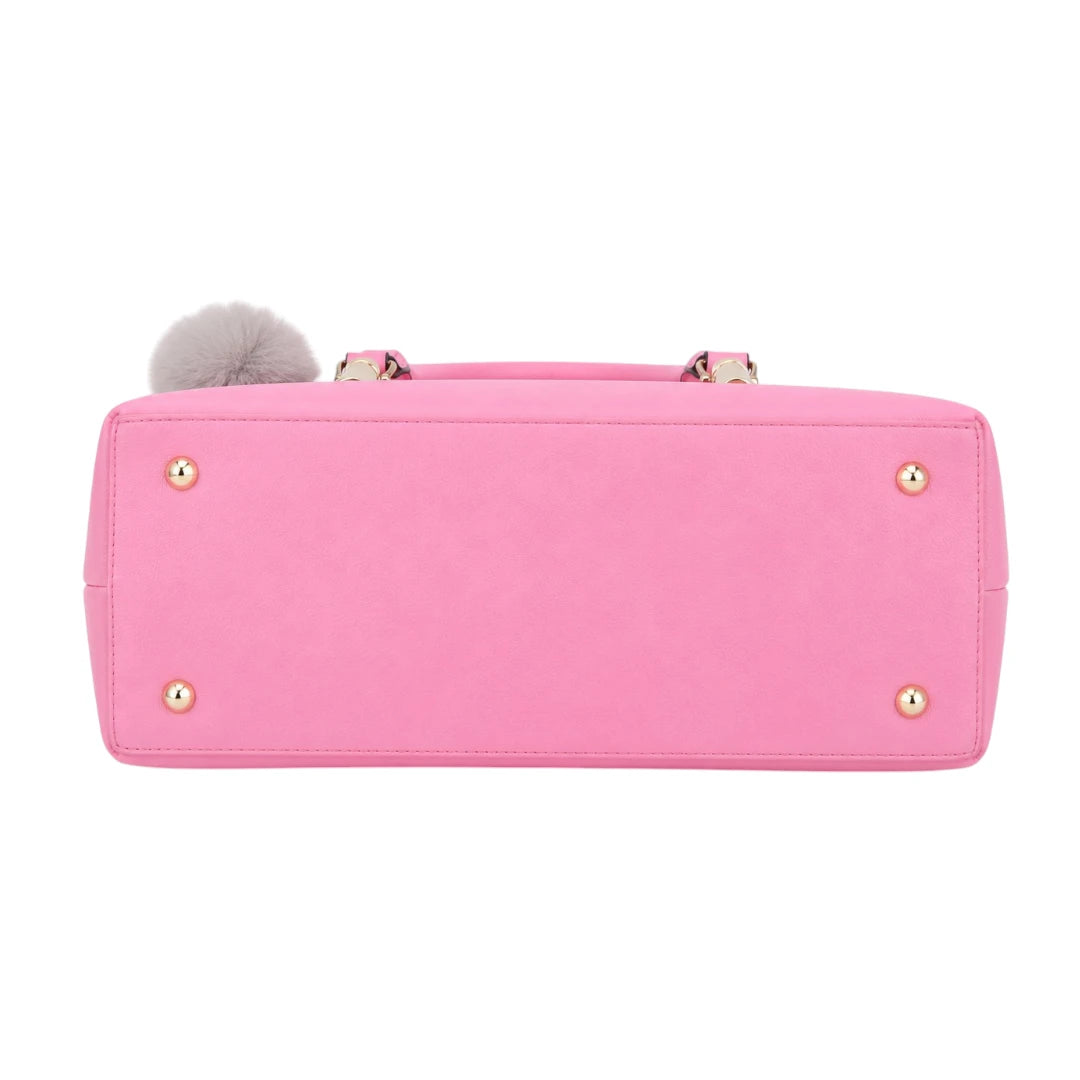Zorra Blossom Charm Structured Leather Handbag for Women - Pink