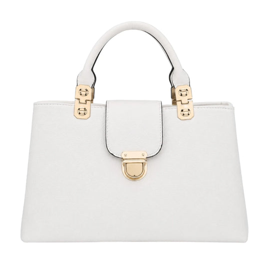 Zorra Ivory Luxe Structured Leather Handbag - White