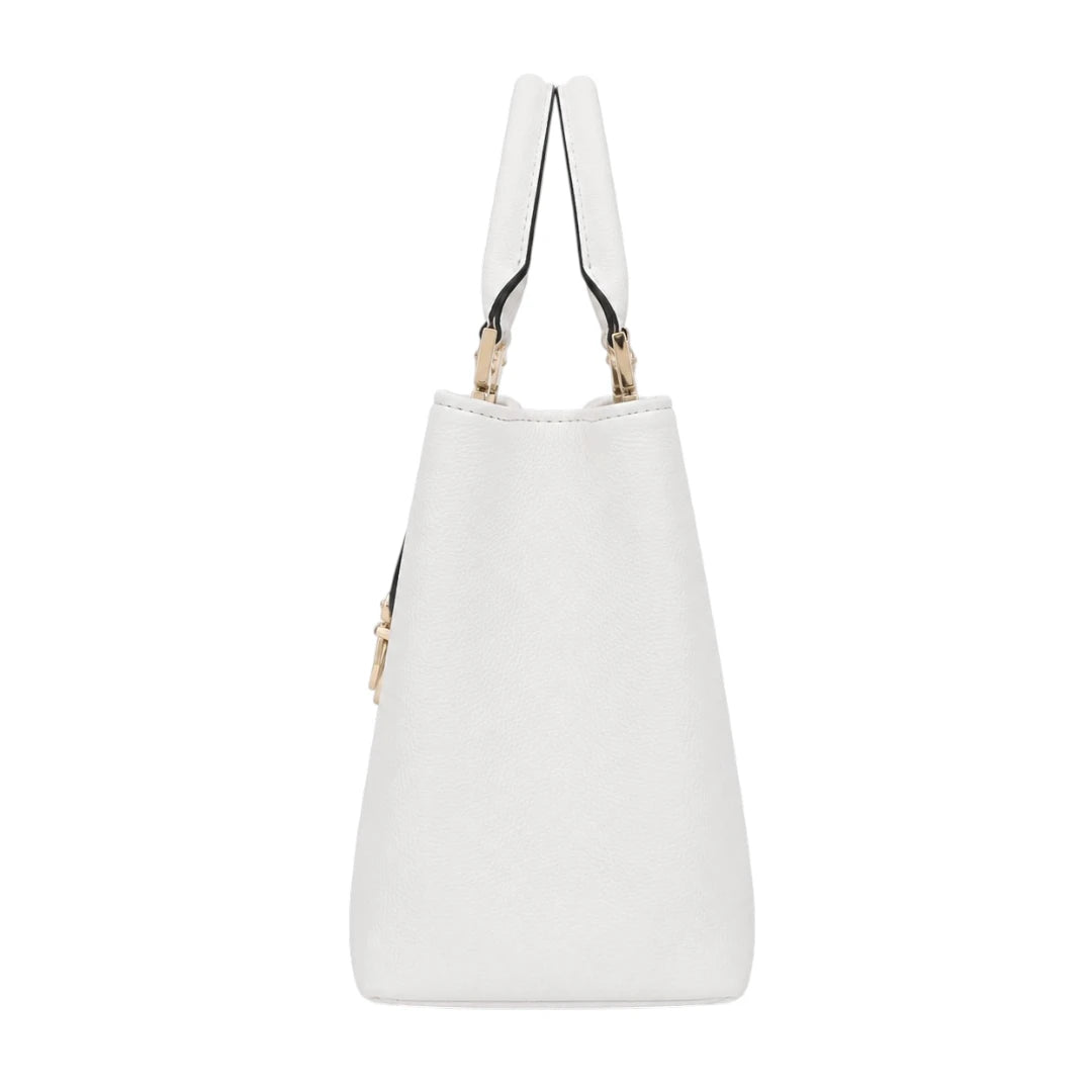 Zorra Ivory Luxe Structured Leather Handbag - White