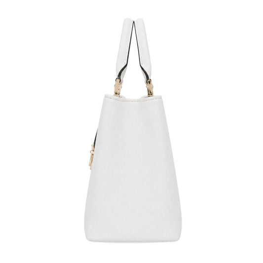 Zorra Ivory Luxe Structured Leather Handbag - White