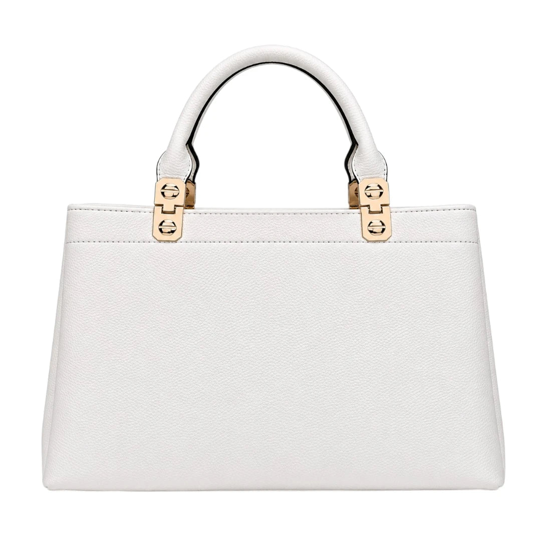 Zorra Ivory Luxe Structured Leather Handbag - White