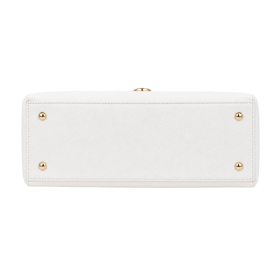 Zorra Ivory Luxe Structured Leather Handbag - White