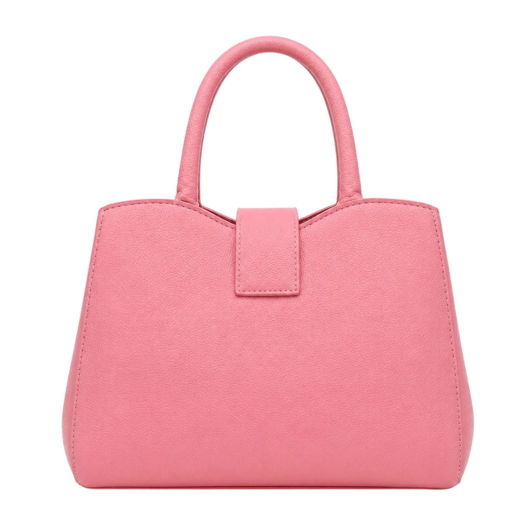 Zorra Rosewood Charm Structured Leather Handbag - Pink