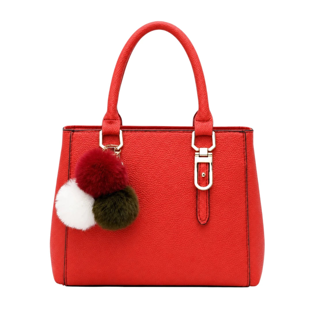 Zorra Ruby Charm Leather Handbag - Red