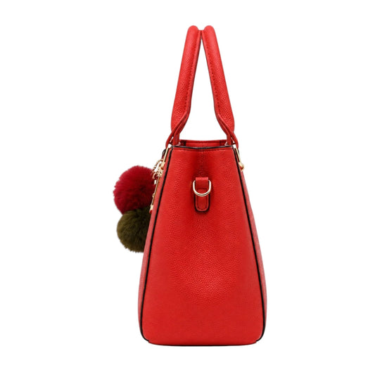 Zorra Ruby Charm Leather Handbag - Red